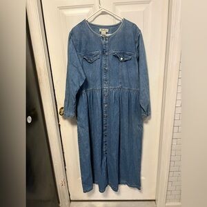 Vintage Eddie Bauer women’s  Denim Button-Down Dress xxl